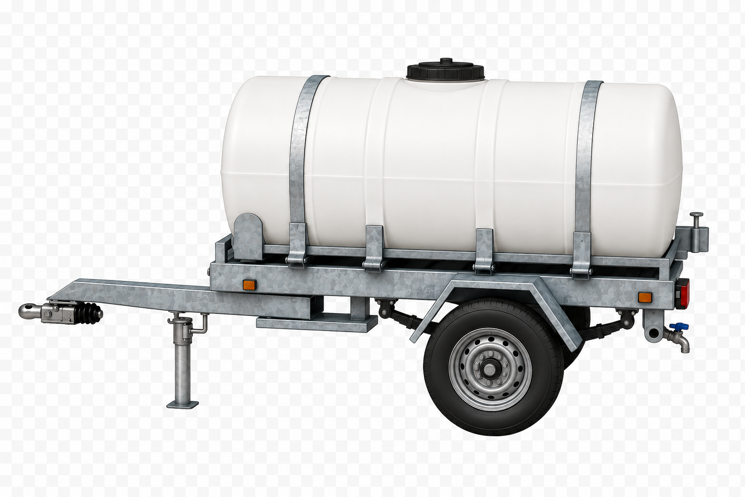 Single-Axle Water Tanker Trolley